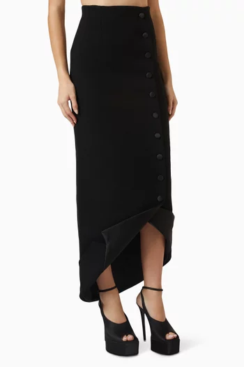 Jacket Collar Hem Tailored Skirt