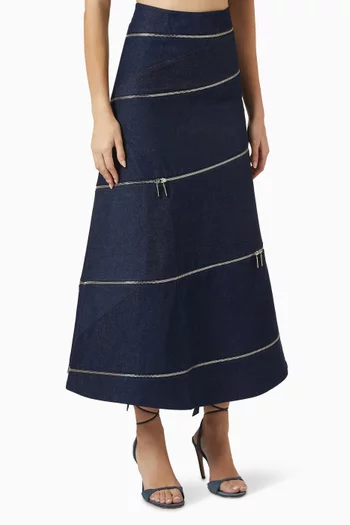 Multi-strap Skirt in Denim