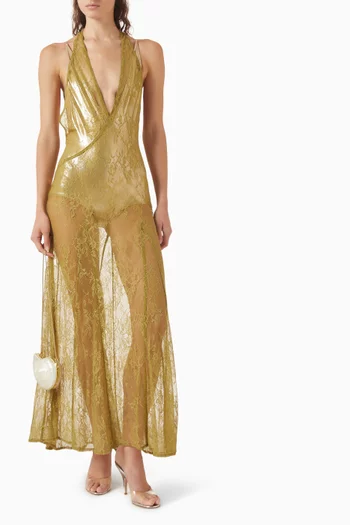 Lace Bare-back Maxi Dress