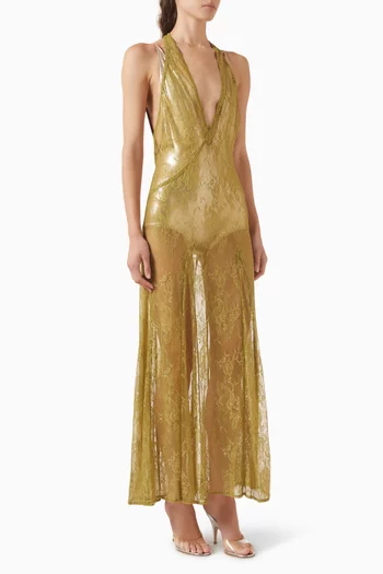 Lace Bare-back Maxi Dress
