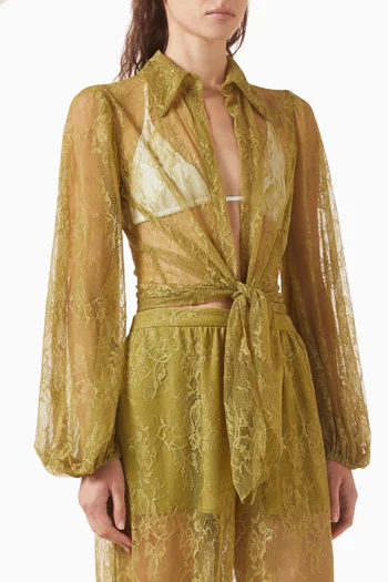 Lace Front-tie Top