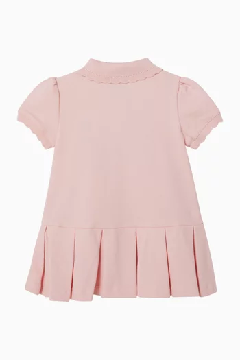Pleated Polo Dress in Cotton Pique