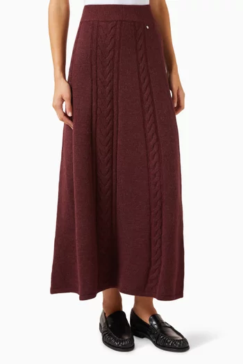 Famioca Cable-knit Maxi Skirt