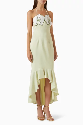 Orchid Embroidered High-low Midi Dress
