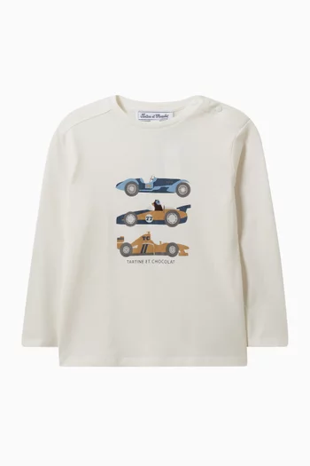 Car Print T-Shirt in Cotton