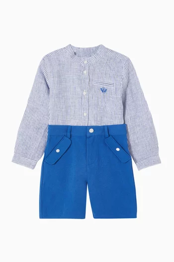 Buttoned Shorts in Cotton-blend