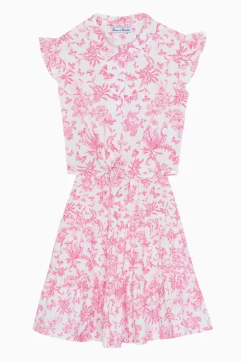 Floral Top & Skirt Set in Cotton