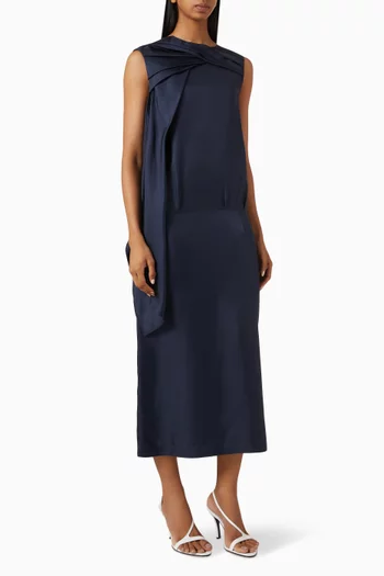 Izia Midi Dress in Silk-twill