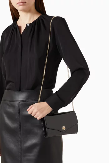 Double B Clutch Bag in Faux Leather