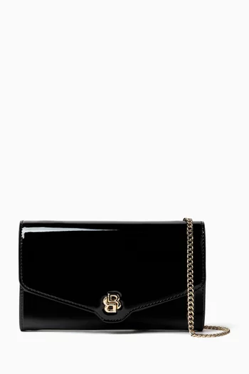 Double B Clutch Bag in Faux Leather