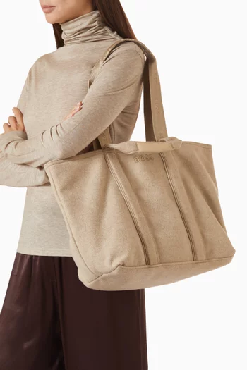 Rubber Logo Tote Bag in Wool-blend