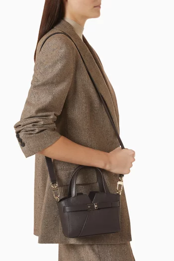 Mini Reverse Tote Bag in Leather
