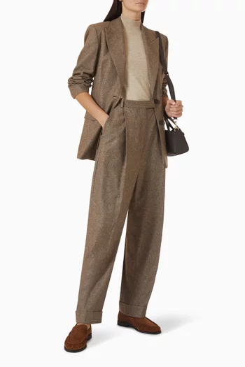 Tornara Pleated Pants in Virgin Wool-blend