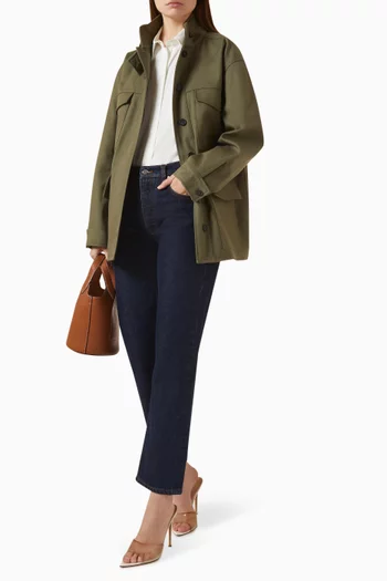 Scott Cropped Shirt in Cotton-poplin