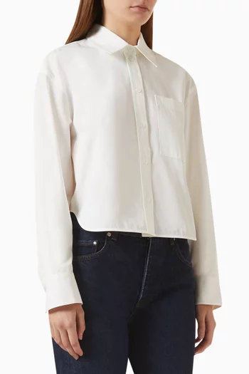 Scott Cropped Shirt in Cotton-poplin
