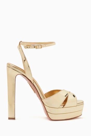 Divine 130 Plateau Sandals in Metallic Leather