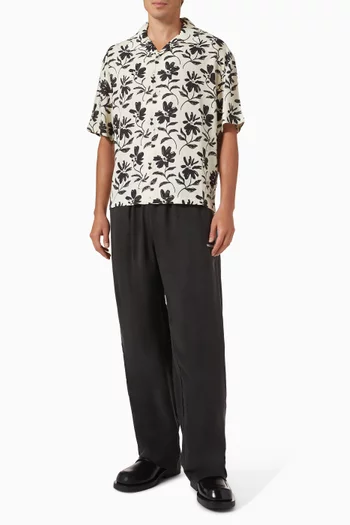 Floral Vacation Shirt in Linen-blend