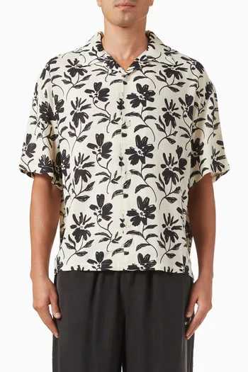Floral Vacation Shirt in Linen-blend