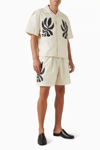Botanical-print Vacation Shirt in Cotton-blend