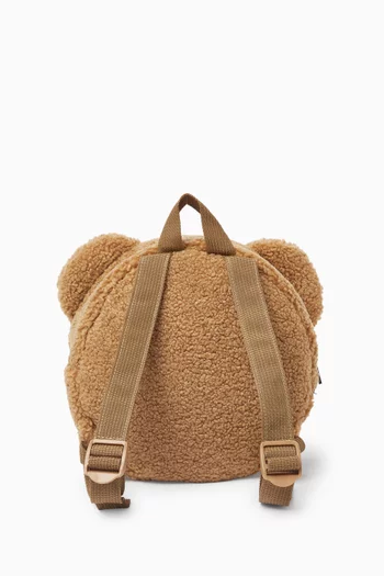 Teddy Round Backpack in Faux Shearling