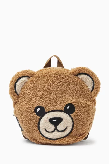 Teddy Round Backpack in Faux Shearling