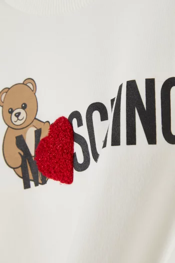 Logo Heart Print T-Shirt in Cotton