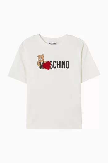Logo Heart Print T-Shirt in Cotton