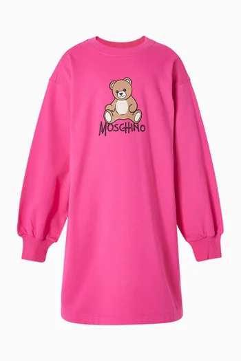 Teddy Bear Sweatshirt Dress in Cotton Blend