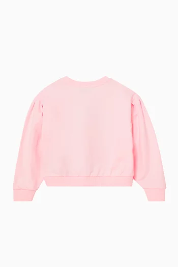Logo Bow Sweatshirt in Cotton