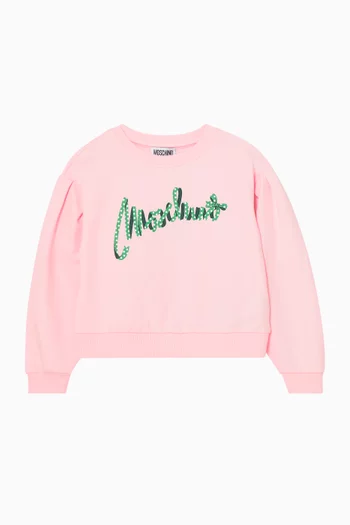 Logo Bow Sweatshirt in Cotton