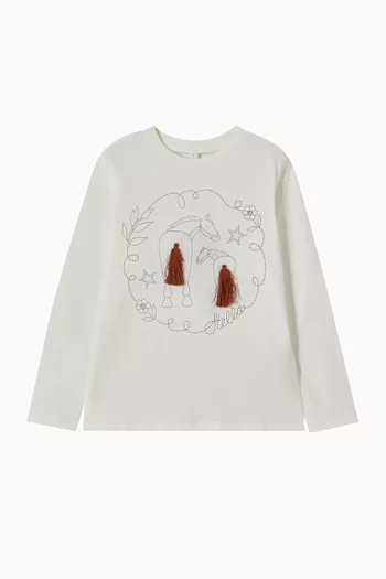 Horse Tassel T-shirt in Cotton