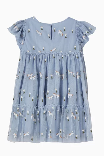 Unicorn Embroidered Dress in Tulle