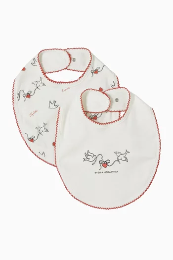 Bird Print Bib, Set of 2