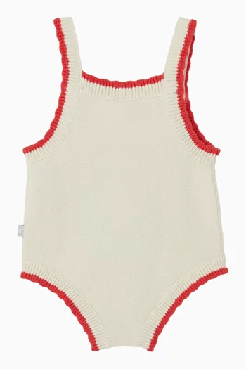 Embroidered Romper in Knit