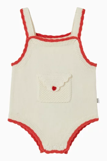 Embroidered Romper in Knit