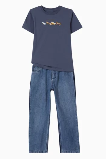 Horse Print T-shirt in Cotton