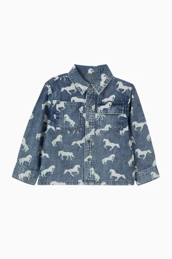 Horse-print Shirt in Denim