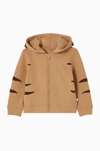 Tiger Zip Hoodie in Cotton