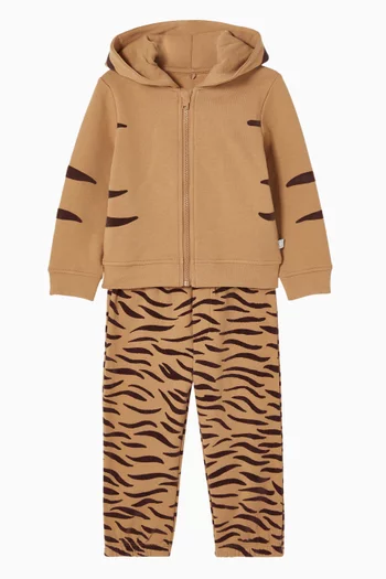 Tiger-print Track Pants in Cotton