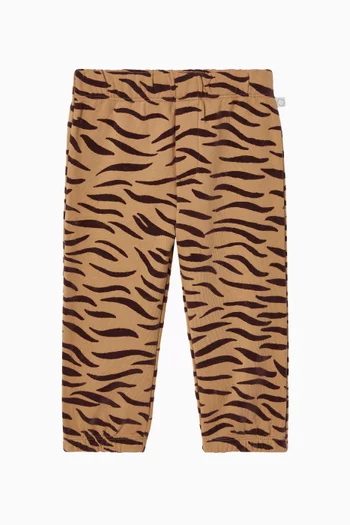 Tiger-print Track Pants in Cotton