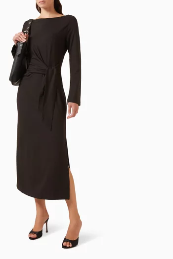 Tie-waist Midi Dress in Jersey