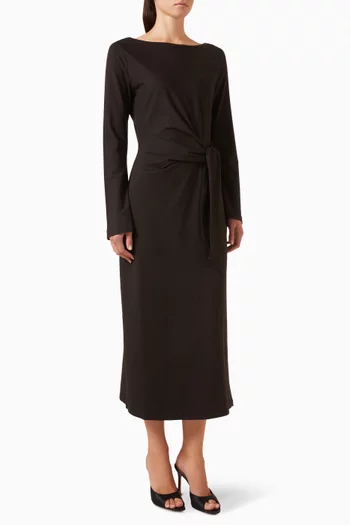 Tie-waist Midi Dress in Jersey