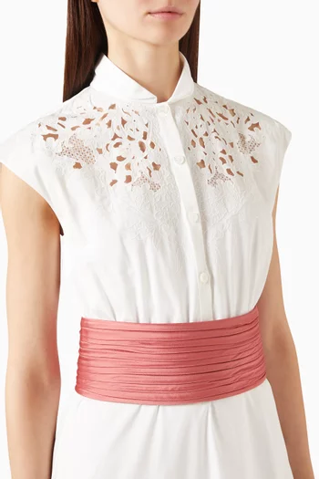 Draped Belt in Satin Cady