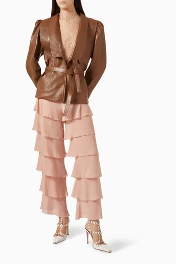 Tiered Ruffle Pants in Georgette