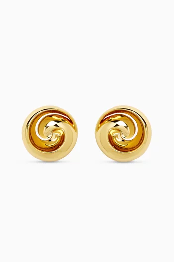 Renzo Button Earrings in 14kt Gold-dipped Brass