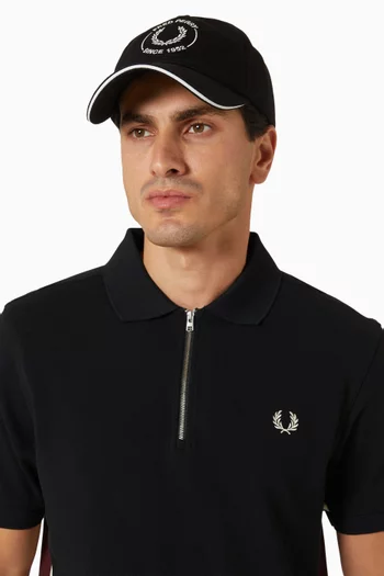 Circle Branded Piped Cap in Cotton Twill