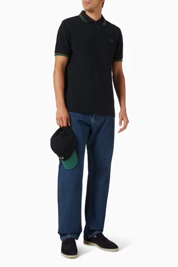 Twin Tipped Fred Perry Shirt in Cotton Pique