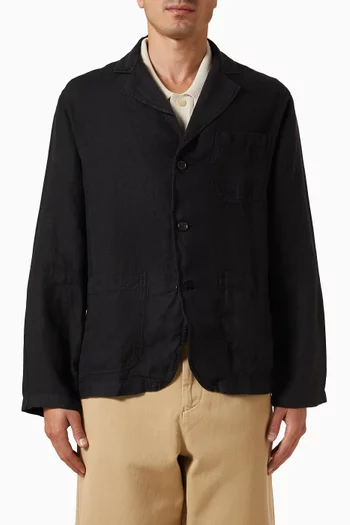 Buttoned Blazer in Linen
