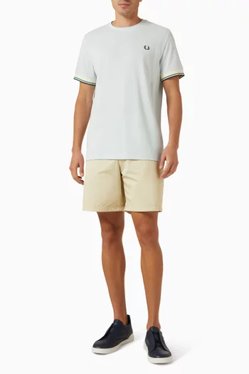 Twin Tipped Cuff T-shirt in Cotton Pique