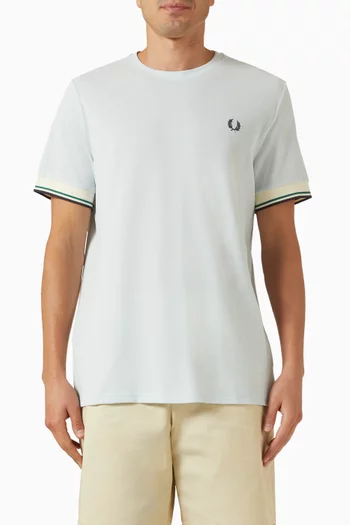 Twin Tipped Cuff T-shirt in Cotton Pique